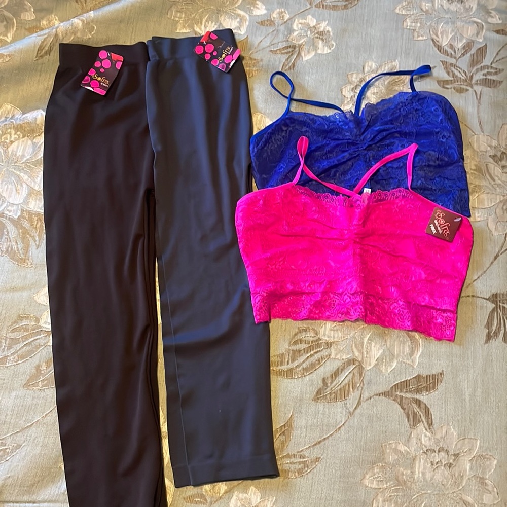 Lace bralettes and Capri spandex leggings BUNDLE